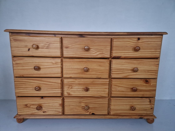 Image 1 of Vintage Pine Apothecary Cabinet Dresser