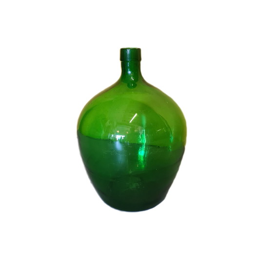 Image 1 of Small model green glass yeast bottle, 1950s