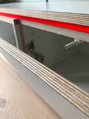 Clean wall furniture for long wall