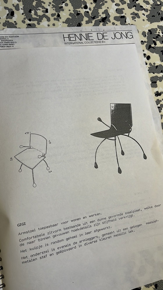 Image 1 of 3X Chair "Gigi," Pierre Mazairac And Karel Boonzaaijer For Hennie De Jong