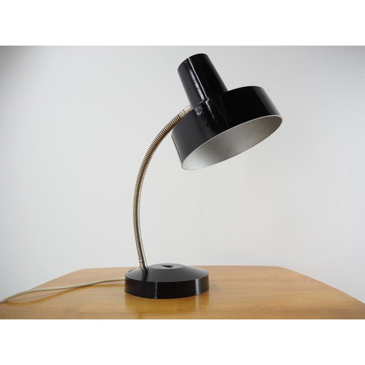 Lampada da tavolo vintage in bachelite nera, Cecoslovacchia 1960