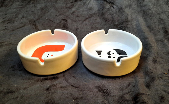 Image 1 of 2X 1970s Collectors Item Waechtersbach Ashtrays Man And Woman