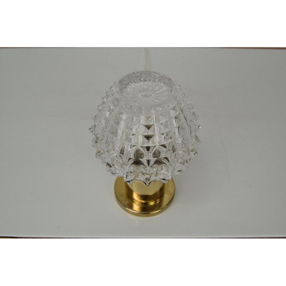 Image 1 of Lampada da parete vintage in vetro e ottone di Kamenicky Senov, Cecoslovacchia 1960