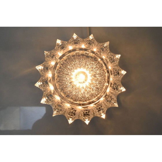 Image 1 of Lampada da parete vintage in vetro e ottone di Kamenicky Senov, Cecoslovacchia 1960