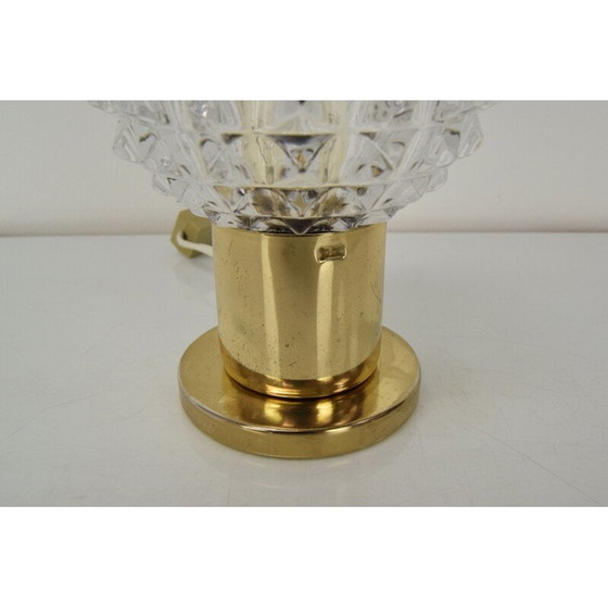 Image 1 of Lampada da parete vintage in vetro e ottone di Kamenicky Senov, Cecoslovacchia 1960