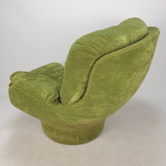 Image 1 of Vintage Space Age "Karate" armchair in fiberglass and velvet fabric by Michel Cadestin for Airborne, France 1970
