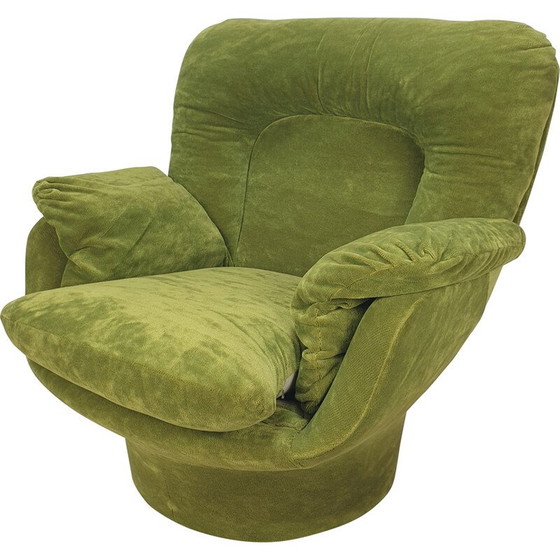 Image 1 of Vintage Space Age "Karate" armchair in fiberglass and velvet fabric by Michel Cadestin for Airborne, France 1970
