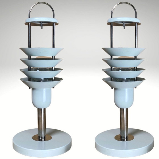 Image 1 of 2x Space Age Architectural Table Lamps