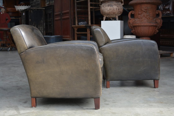 Image 1 of 2 X Sheep Leather Armchairs