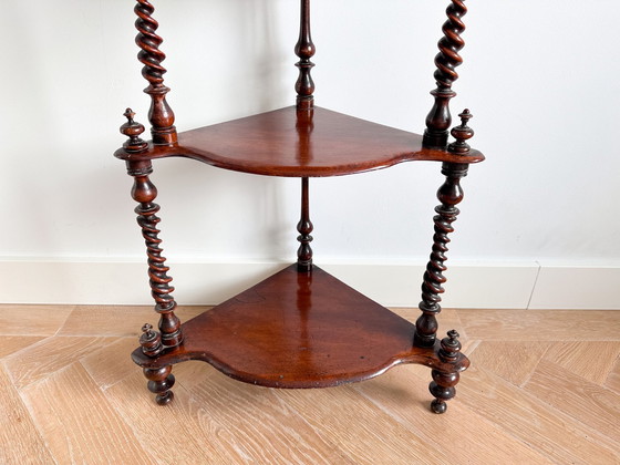 Image 1 of Antique Mahogany Corner Shelf | Display Shelving Unit