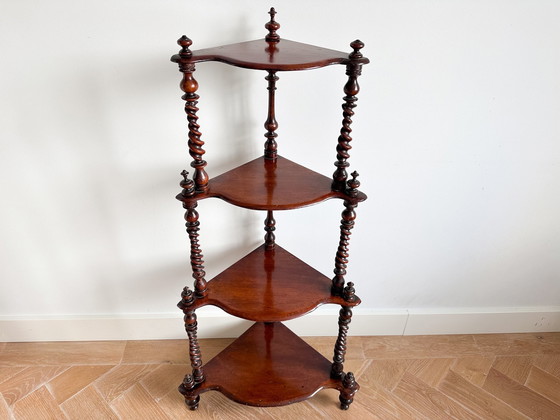 Image 1 of Antique Mahogany Corner Shelf | Display Shelving Unit