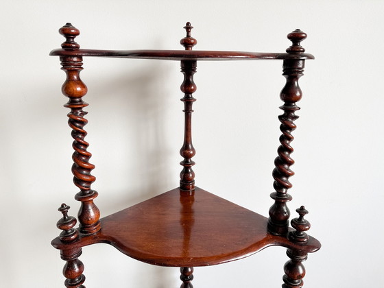 Image 1 of Antique Mahogany Corner Shelf | Display Shelving Unit