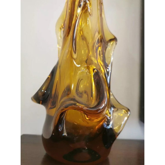 Image 1 of Vintage structured glass vase for Zabkowice Steelworks, Poland 1970