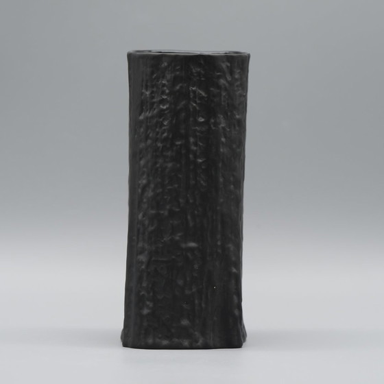 Image 1 of Martin Freyer Rosenthal Studio Linie Op-Art Relief Bisque Porcelain Vase Duo B&W