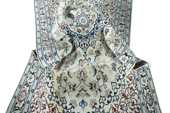 Image 1 of Hand Knotted Nain Carpet With Silk - 184 X 112 Cm