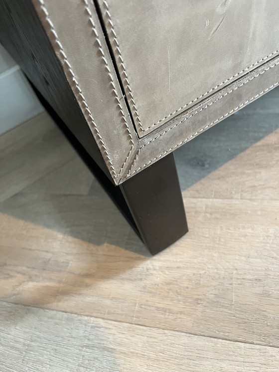 Image 1 of Sideboard Of Oak With Leather And Steel Leg