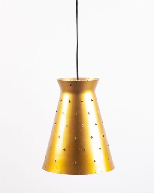 Gold German pendant lamp, 1960s