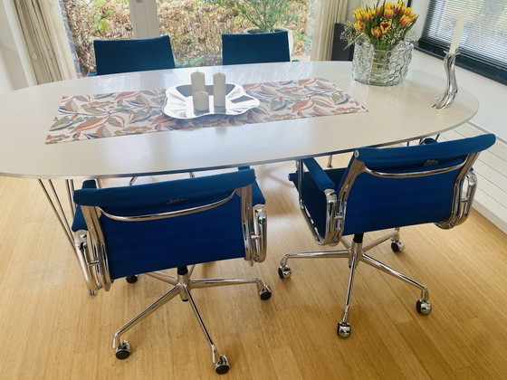 Image 1 of 4X Vitra Eames Desk Chair Ea 117 In Blue