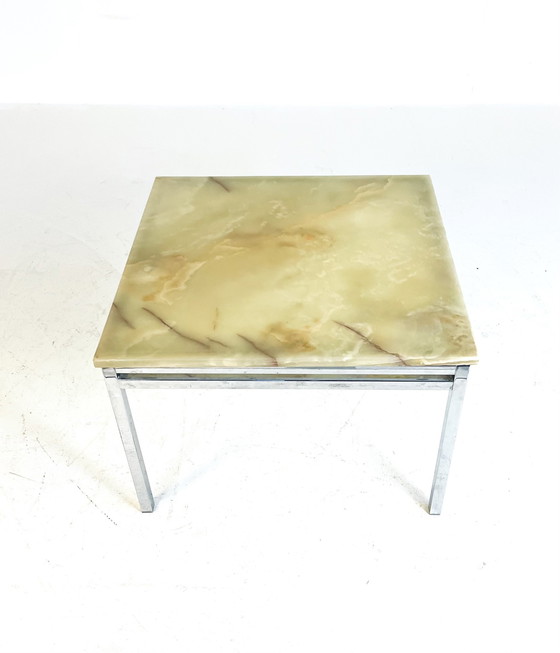 Image 1 of Chrome & Onyx Side Table '70