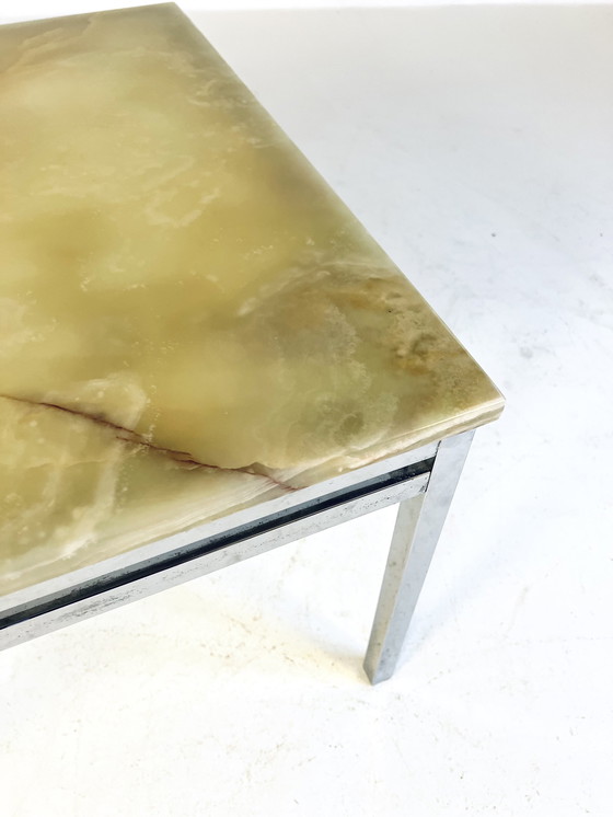 Image 1 of Chrome & Onyx Side Table '70