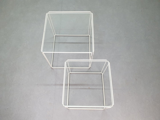 Image 1 of Max Sauze Side Table. Vintage Coffee Table 'Isocele' White.