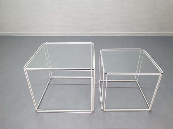 Image 1 of Max Sauze Side Table. Vintage Coffee Table 'Isocele' White.