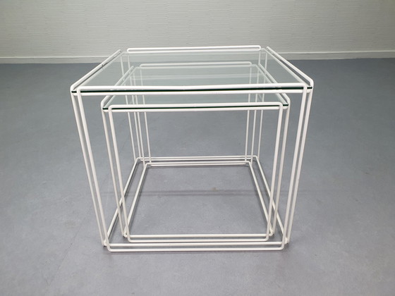 Image 1 of Max Sauze Side Table. Vintage Coffee Table 'Isocele' White.