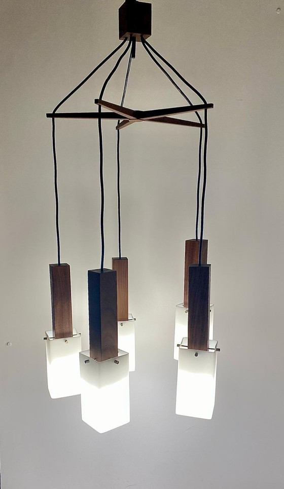 Image 1 of 1X Harvey Guzzini Rosewood Chandelier