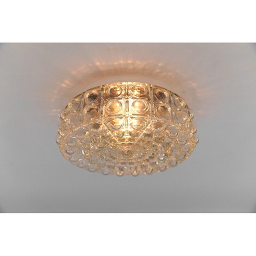 Vintage clear glass ceiling lamp by Helena Tynell, Germany 1960
