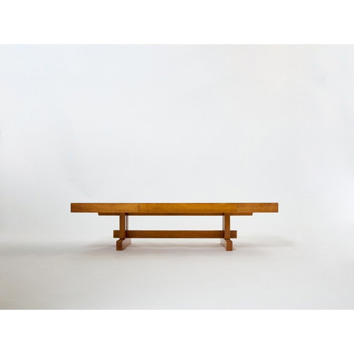 Vintage solid oak coffee table, 1960