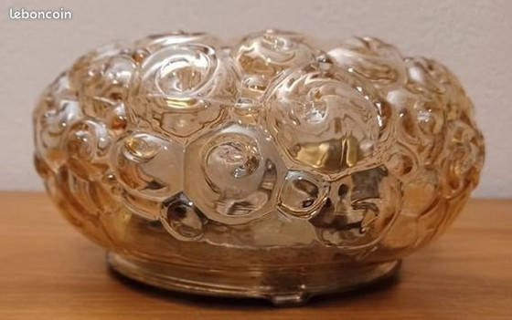 Image 1 of Helena Tynell Smoked Glass Ceiling Light, Snail Model 1960s - 1970s