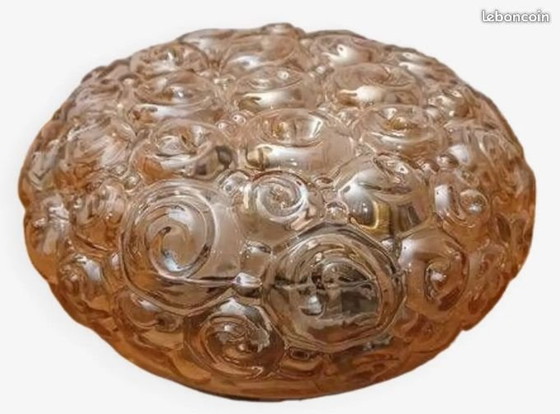 Image 1 of Helena Tynell Smoked Glass Ceiling Light, Snail Model 1960s - 1970s