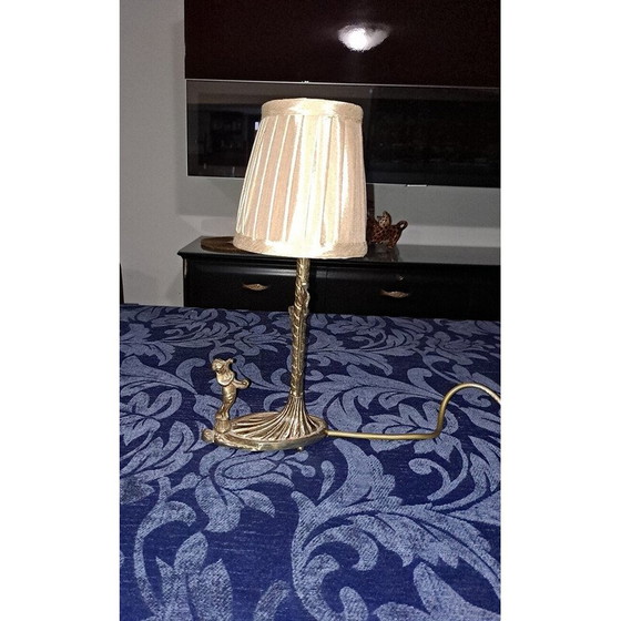 Image 1 of Lampada Art Déco vintage in ottone con cherubino, anni '40
