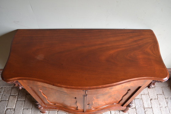 Image 1 of Antique Mahogany Wooden Biedermeier Maid's Cupboard