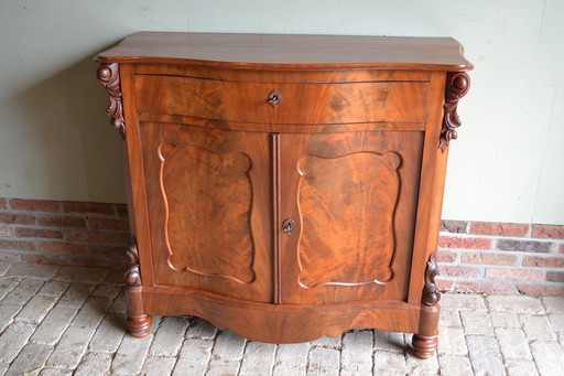 Antique Mahogany Wooden Biedermeier Maid's Cupboard