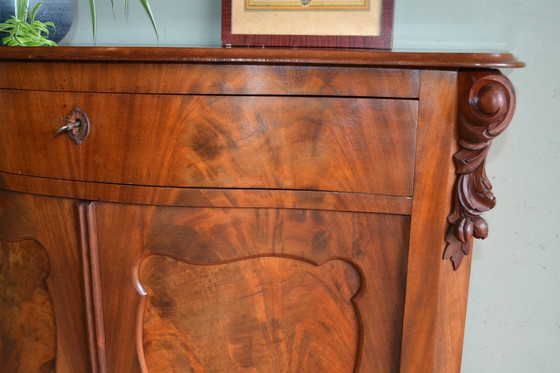 Image 1 of Antique Mahogany Wooden Biedermeier Maid's Cupboard