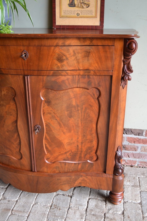 Image 1 of Antique Mahogany Wooden Biedermeier Maid's Cupboard