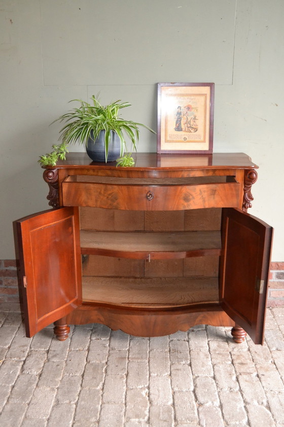 Image 1 of Antique Mahogany Wooden Biedermeier Maid's Cupboard