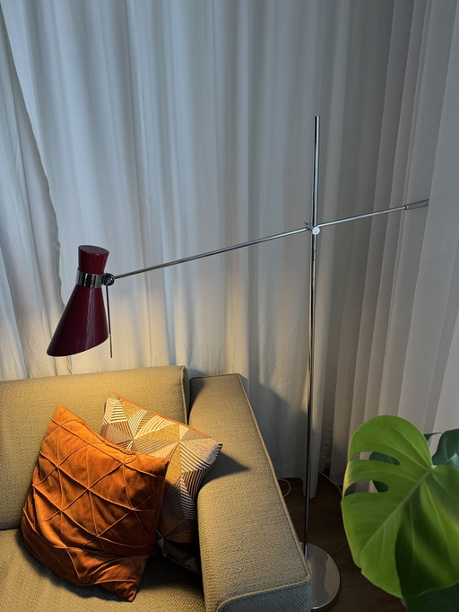 Retro Diabolo Floor-Lamp, Red 