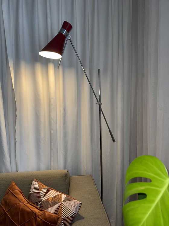 Image 1 of Retro Diabolo Floor-Lamp, Red 