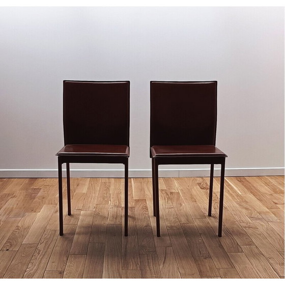 Image 1 of Sedia vintage in cuoio tinto spesso di Margot per Cattelan Italia