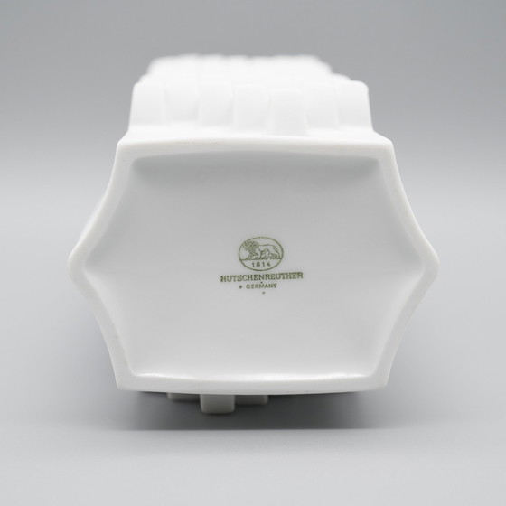 Image 1 of ARCHAIS Heinrich FUCHS Op Art Retro HUTSCHENREUTHER Bisque Vase en Porcelaine Duo