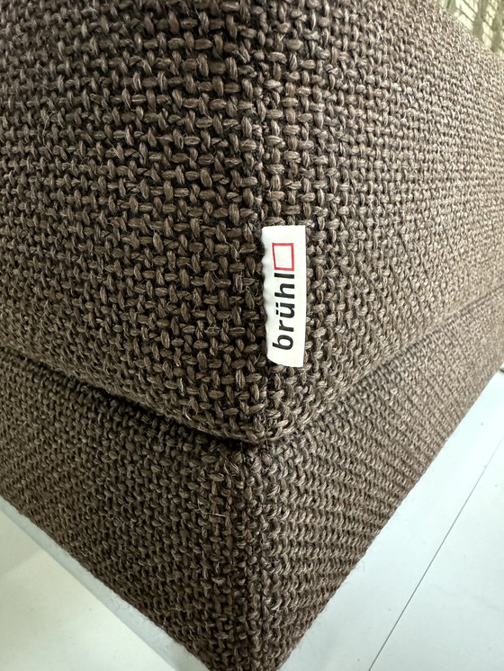 Image 1 of Brühl Moule stool designer fabric brown coffee table