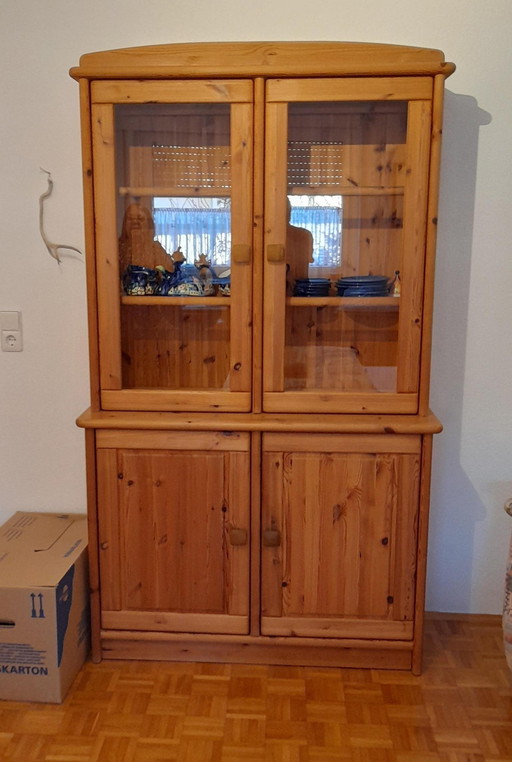 Display cabinet made of solid pine - 2 parts