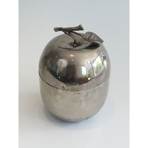 Image 1 of Vintage Silver Metal Apple Ice Cube Bucket, 1970