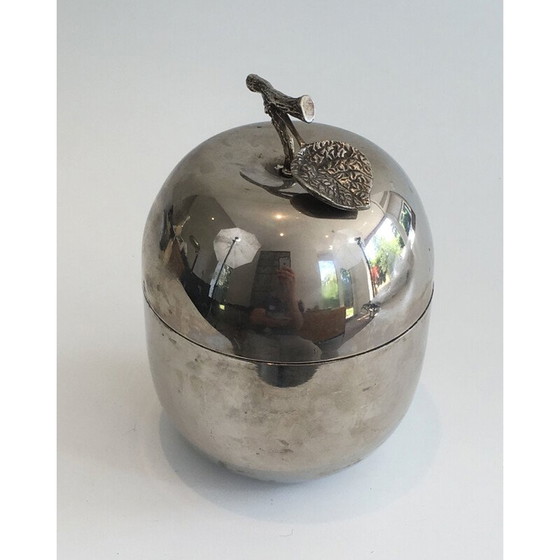 Image 1 of Vintage Silver Metal Apple Ice Cube Bucket, 1970