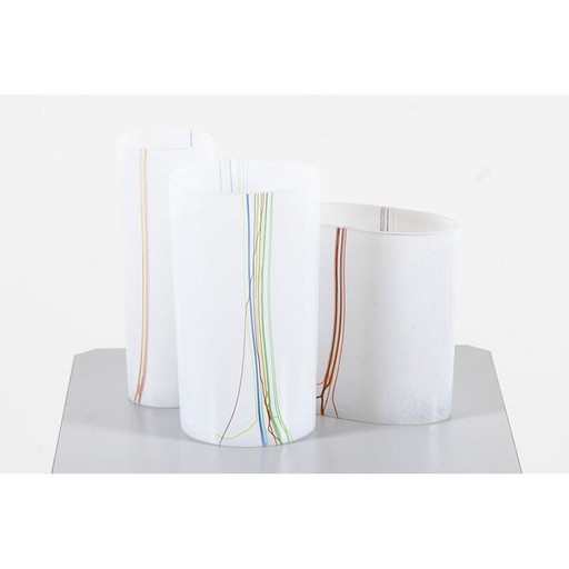 Nice set of 3 vintage glass vases from the Rainbow series, 1970