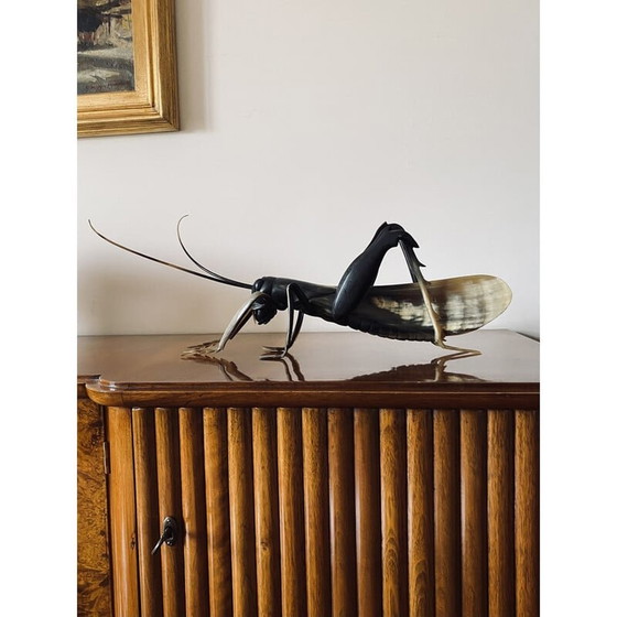 Image 1 of Mid-century hand-crafted horn Grasshopper, France 1960s