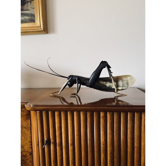 Image 1 of Mid-century hand-crafted horn Grasshopper, France 1960s