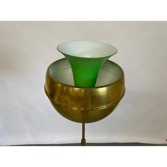 Image 1 of Lampada da terra vintage in ottone e vetro, Cecoslovacchia 1960